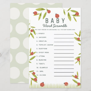 Papier Petite coccinelle amoureuse Mélange de mots pour b