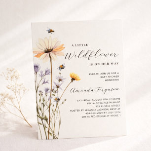 Papier Petite invitation baby shower budget fleur sauvage