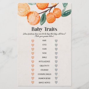 Papier petite mignonne baby shower bébé traits jeu