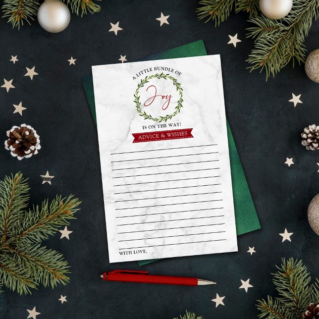 Papier Petite Offre De Joie Baby shower De Noël Conseils (Créateur téléchargé)