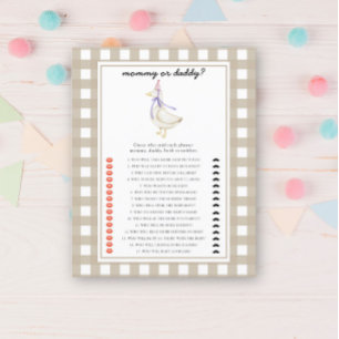 Papier Petite oie - maman ou papa jeu de baby shower