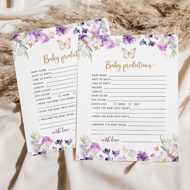 Papier Petite papillon pourpre or bébé prédictions bébé p (Créateur téléchargé)