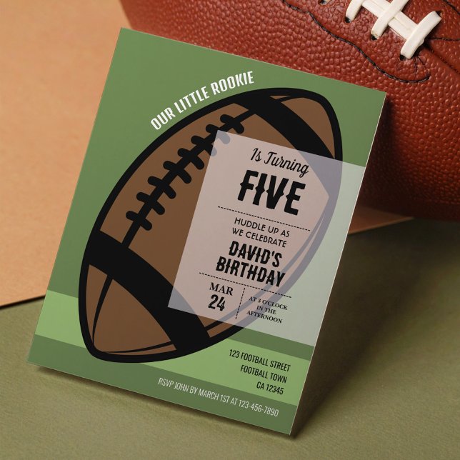 Papier Petite Rookie Football Budget Anniversaire Invitat (Créateur téléchargé)