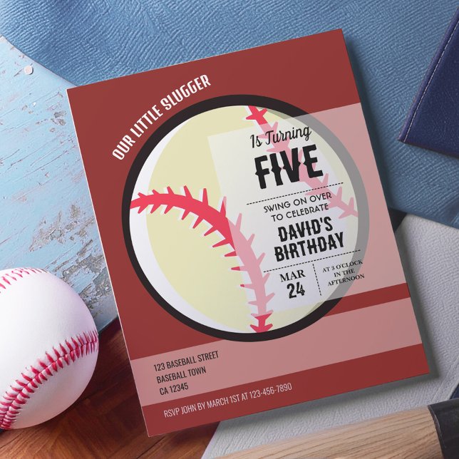 Papier Petite Slugger Baseball Budget Anniversaire Invita (Créateur téléchargé)