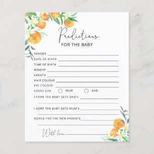 Papier Petites prédictions de mignonne pour bébé