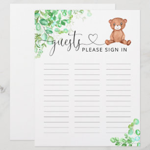 Papier Petits ours baby showers invités s'il vous plaît v