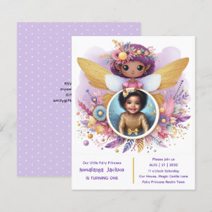 Papier Photo Anniversaire Little Black Fairy African Purp