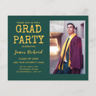 Papier Photo Budget Green And Gold Graduation Party