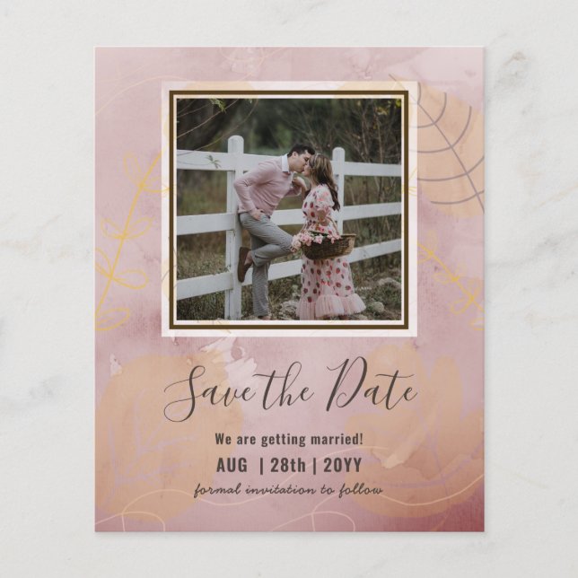 Papier PHOTO BUDGET MARIAGE SAVE DATES - Boho Abstrait (Devant)