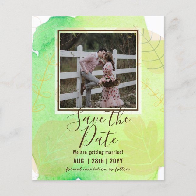 Papier PHOTO BUDGET MARIAGE SAVE DATES - Boho Abstrait (Devant)