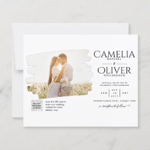 Papier PHOTO BUDGET QR CODE Mariage Inviter RSVP Détails