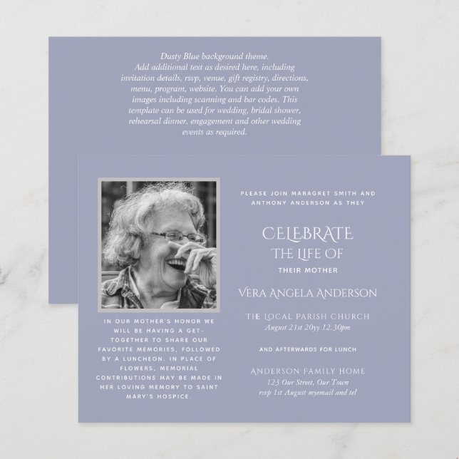 Papier PHOTO BUDGÉTAIRE Célébration des INVITATIONS à la  (Devant / Derrière)