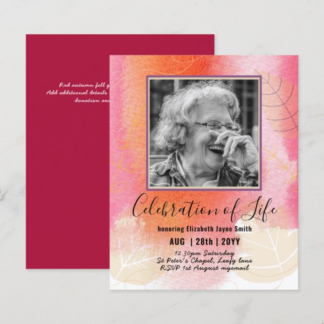 Papier PHOTO BUDGÉTAIRE Célébration des INVITATIONS à la  (Devant / Derrière)