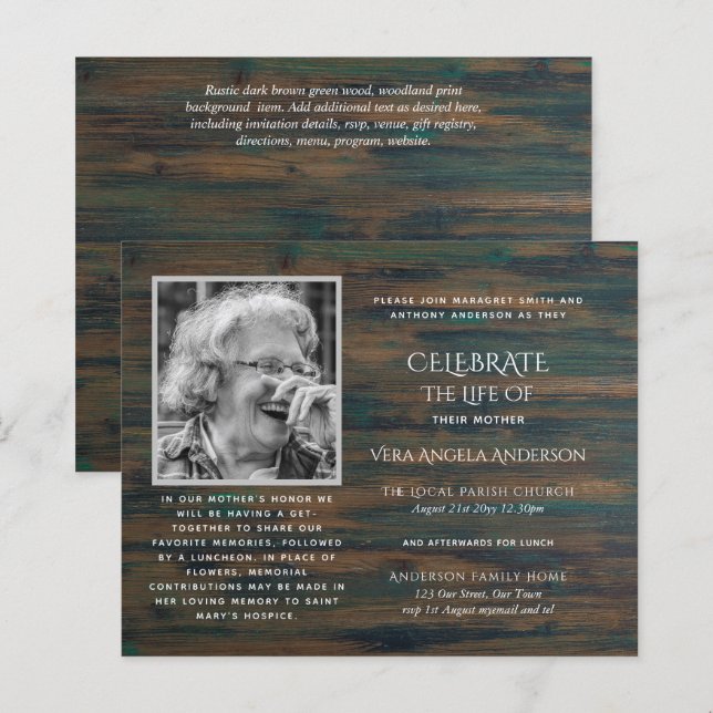 Papier PHOTO BUDGÉTAIRE Célébration des INVITATIONS à la  (Devant / Derrière)