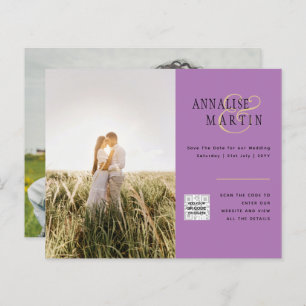 Papier PHOTO BUDGÉTAIRE FAIRE-PART DE MARIAGE Purple Berr