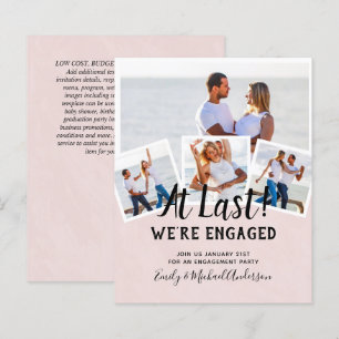 PAPIER PHOTO BUDGÉTAIRE FIANÇAILLES CITER INVITATIONS - N