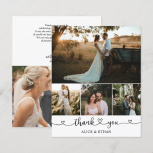 Papier Photo de mariage de remerciement de cœur de budget
