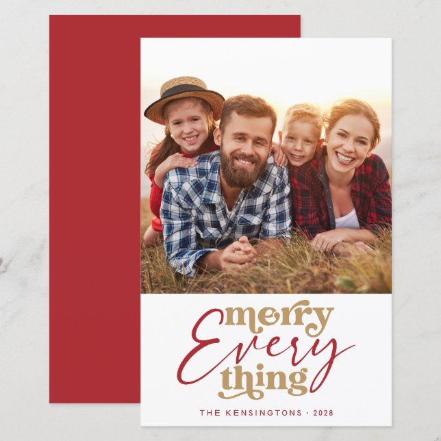 Papier Photo de vacances joyeuses rétro à petit budget (Devant / Derrière)