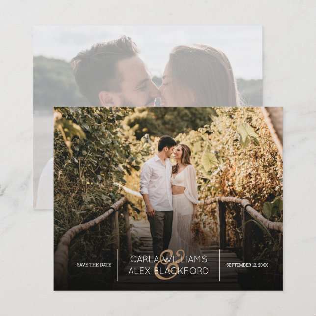 Papier Photo Design Moderne Budget Mariage Économisez La  (Devant / Derrière)