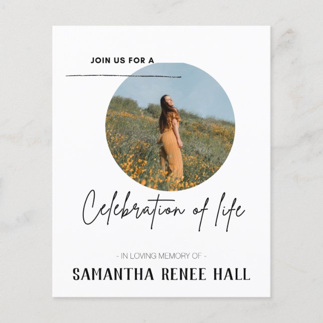 Papier Photo du budget Célébration de la vie Invitation (Devant)