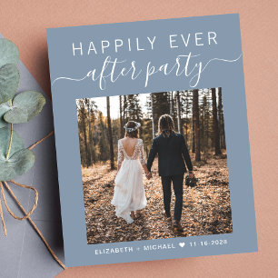 Papier Photo Dusty Blue Wedding Réception Invitation