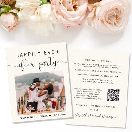 Papier Photo élégante QR Code Mariage Réception Invitatio
