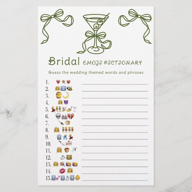 Papier Photo émotionnelle de la douche nuptiale Martini (Devant)