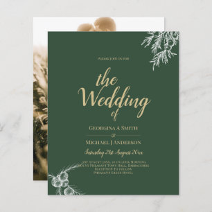 Papier Photo Faire-part de mariage JUNIPER GREEN Modern