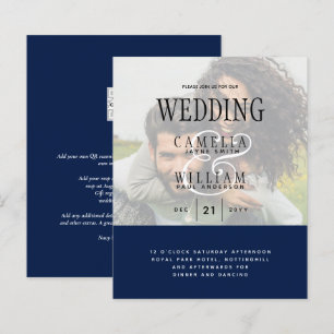 Papier PHOTO FAIRE-PART DE MARIAGE superposition Texte bu