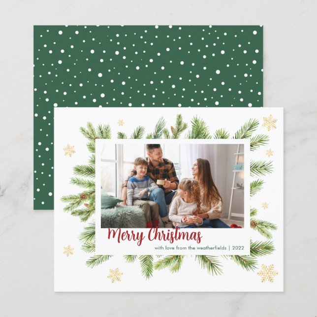 Papier Photo Famille Noël Jours fériés Garde (Devant / Derrière)