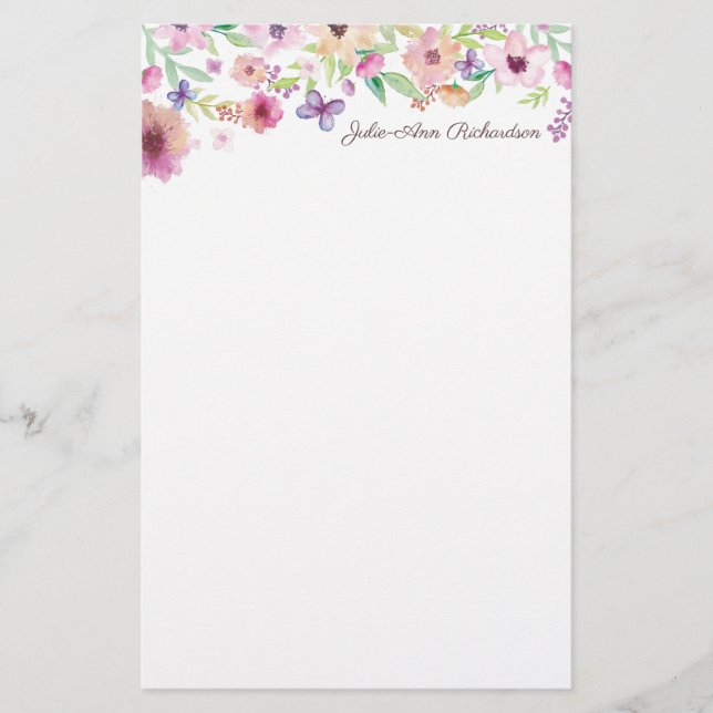 Papier photo floral personnalisé (Devant)