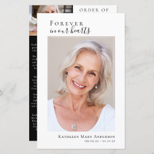 Papier Photo Memorial Funeral Celebration of Life Program