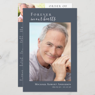 Papier Photo Memorial Funeral Celebration of Life Program