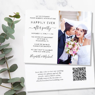 Papier Photo moderne QR Code Mariage Réception Invitation