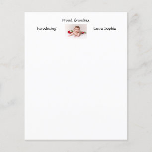 Papier Photo personnalisée Fière grand-mère Nouveau bébé 