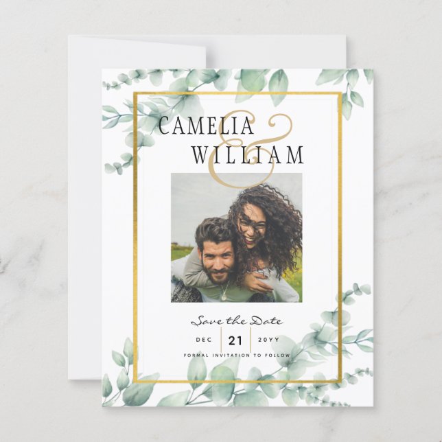 Papier Photographie de mariage de verdure moderne Enregis (Devant)