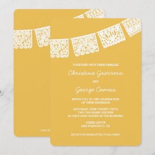 Papier Picado Jaune   FAIRE-PART DE MARIAGE