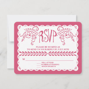 Papier Picado RSVP Hot rose Fiesta Mariage bannièr
