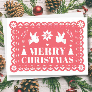 Papier Picado Style Carte de Noël mexicaine