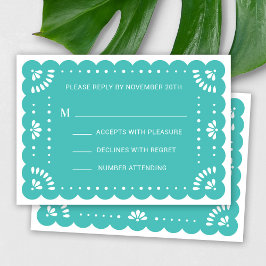 Papier Picado Style Carte RSVP mexicaine