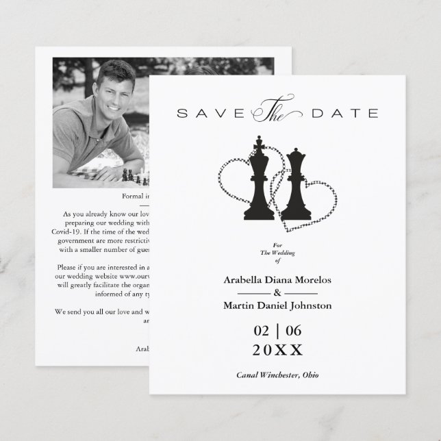 Papier Pièces d'échecs Mariages bon marché King & Queen e (Devant / Derrière)