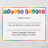 Pieds vocaux Certificat de fin d'année scolaire