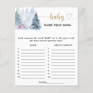 Papier Pin d'hiver Nom de la chanson jeu de baby shower
