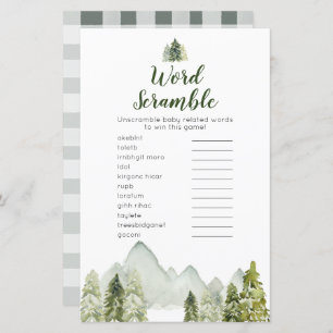 Papier Pine Tree aventure Woodland Word Scramble
