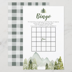 Papier Pine Tree Rustic Adventure Bingo Games Baby shower
