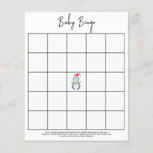 Papier Pingouin - Baby shower jeu de bingo