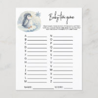 Pingouin - Jeu d'article pour bébé. Jeu baby showe