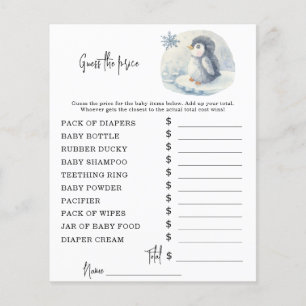 Papier Pingouin - Jeux de fête   Jeu devis de prix