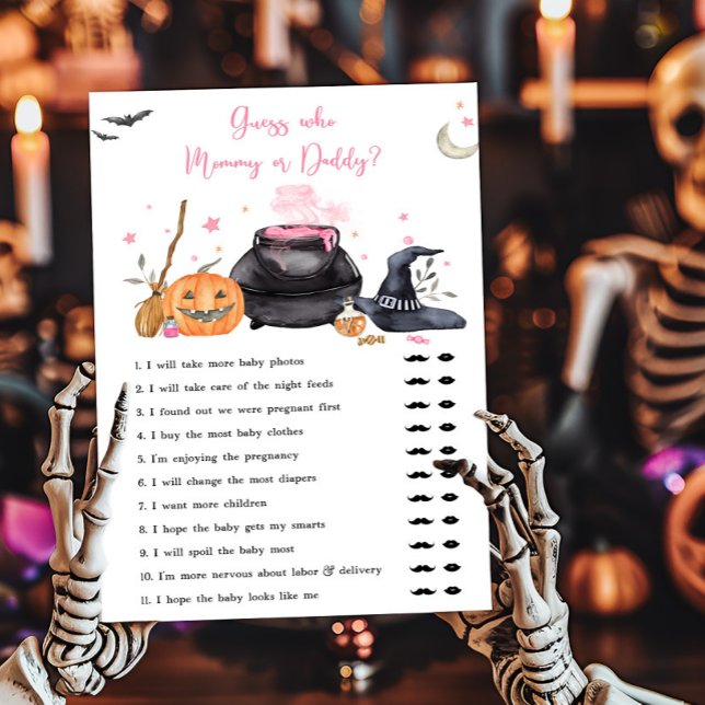 Papier Pink Baby est en train de brasser Devinez qui mama (Baby is Brewing Baby Shower Guess who Mommy or Daddy Game)