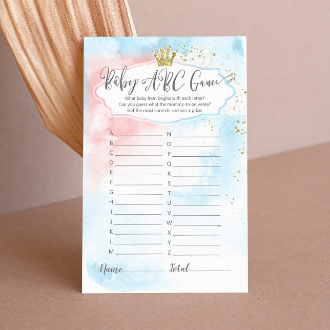 Papier Pink Blue Gold tendance bébé ABC Genre Reveal Jeu (Créateur téléchargé)